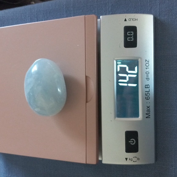 Natural Blue Celestite Crystal Palmstone. - Picture 5 of 5